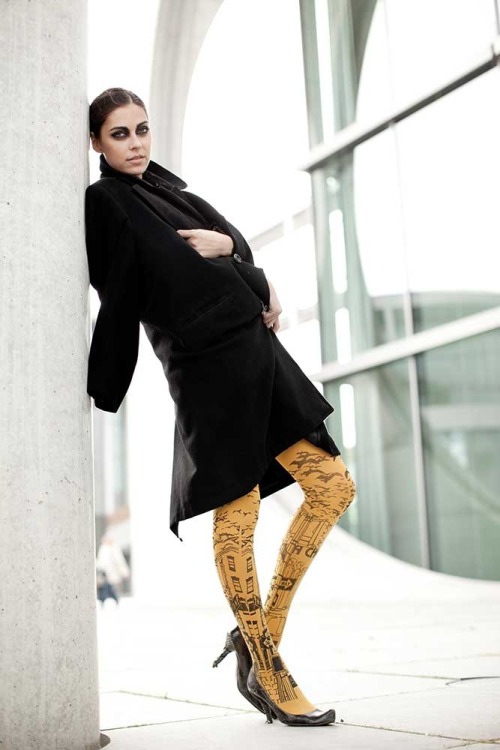 trendylegs:Trend Alert: “NY State Of Mind” Urban Tattoo Tights Yellow bit.ly/1ZHcNc1