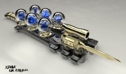 xdraws:  An over the top anime weapon for Veralasius.  It’s a keyblade that runs on snowglobes.  I’m not good at this. 