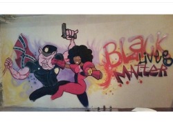 kuroba101:  tacogrande:  beachcityboardwalk:  swagintherain:  “BLACK LIVES MATTER” by Markus Prime    No blog should be without the image of Garnet falcon-punching a racist cop.  Reasons why Garnet is an important character  Anyone who says this