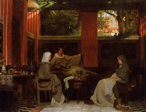 lawrence-alma-tadema:Venantius Fortunatus Reading His Poems to Radegonda VI, 1862, Lawrence Alma-Tad