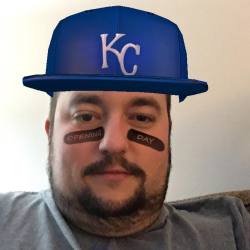 This accurately shows how terrible flat-bill caps look on me. #team39thirty #royals #openingday  (at The Bear Cave)