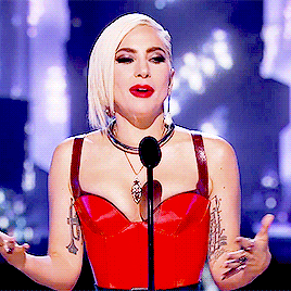 mother-gaga:  Lady Gaga accepts the award for Best Music Documentary for Gaga Five