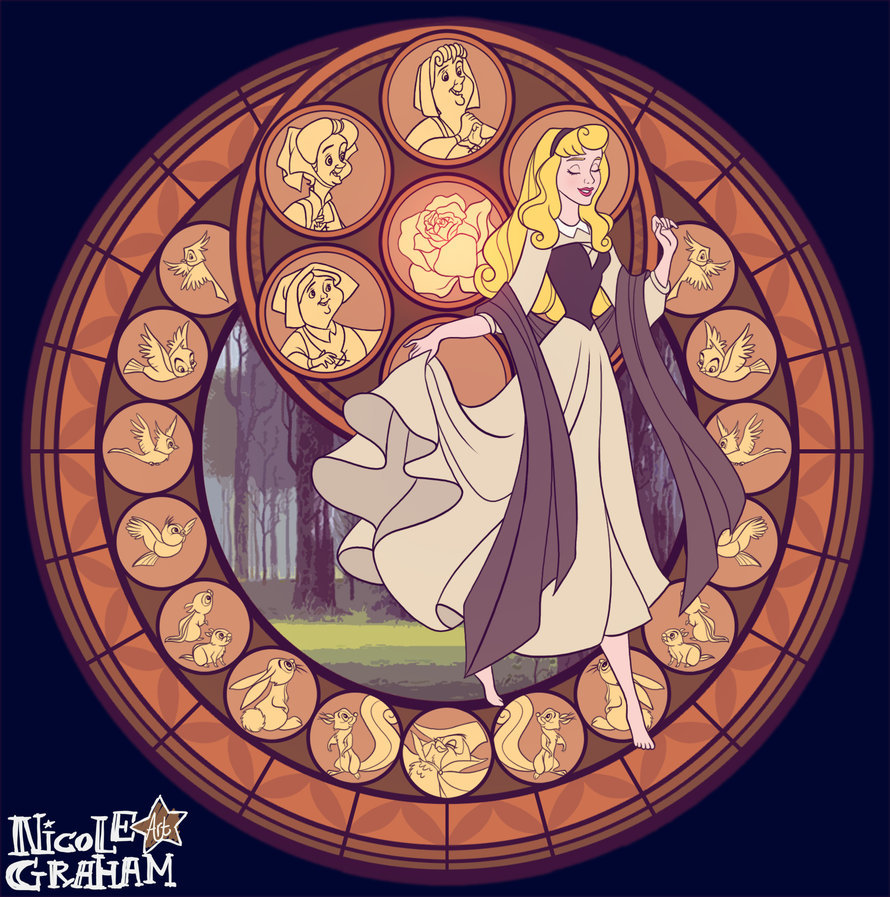 emrys90:  tittykaybee:  Kingdom Hearts Stained Glass FanArt: Disney Princess Collection