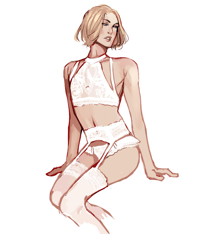 silent-corner:Akito in some cute white lingerie &lt;3Twitter / art blog / nsfw