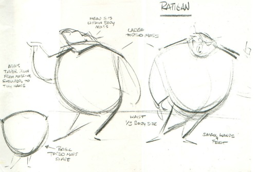 the-disney-elite:Glen Keane’s model sheets for Ratigan from Disney’s The Great Mouse Detective (1986