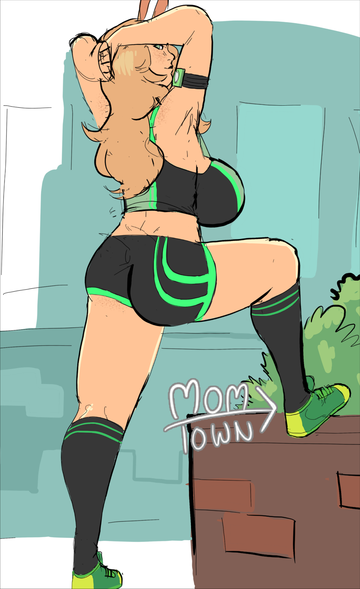 momtownart:Sophie’s exercise gear. She just had to get the matching set