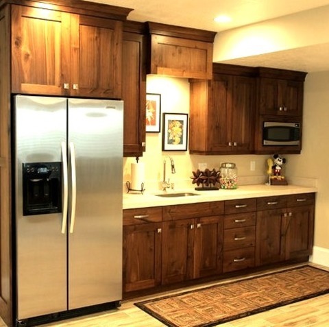 Traditional Basement Remodel Ideas For A Medium-sized Timeless Look-out Basement With Beige Walls.