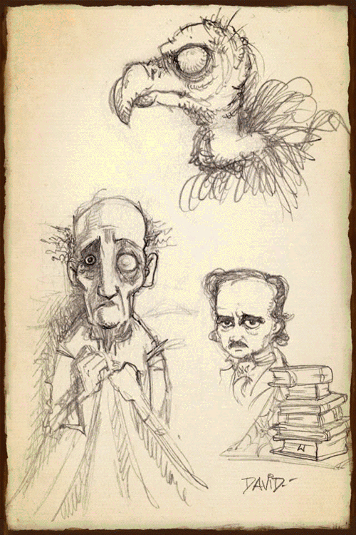 cpnblowfish:  Sketchbook of Poe’s Tell-Tale Heart by David Garcia Forés 