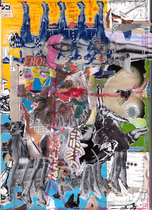 collage king “nantonaku kurutteru”handmade collage + painting