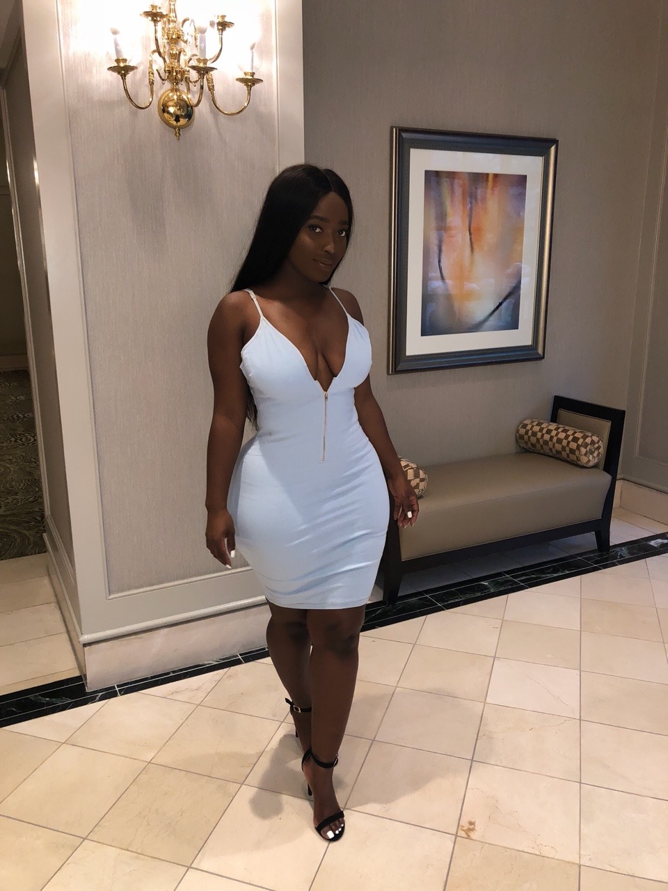 darkskindchk:  Dripping   Ig darkskindchk  Dress : www.silhouettestylez.com  Sexxxy