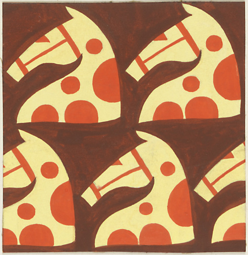 nemfrog:Tommi Parzinger. Horse head pattern drawing for textile design. c. 1930.