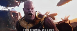 spawnofsay10: littlemissonewhoisall:  thomaholland: peter parker: kicking names and taking ass since 2001 He’s into the ones that dont breathe   Thanos: I’m only into women who don’t breathe Great!  Yet another unrealistic standard women have