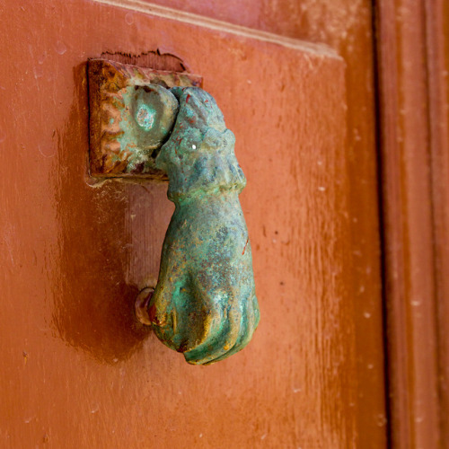 Grab my hand No 1.Door knocker in Lindos, Rhodes 2015.