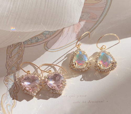 ari-kanon:Sakura Confession Heart &amp; Dream Tear Drop Earrings