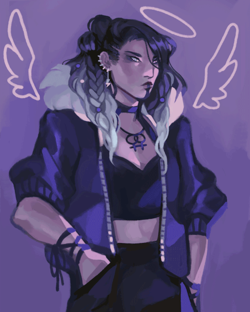 bisexualmollymauk:joojabirra:angel[id: a gif of yasha from critical role. she is a buff woman with p