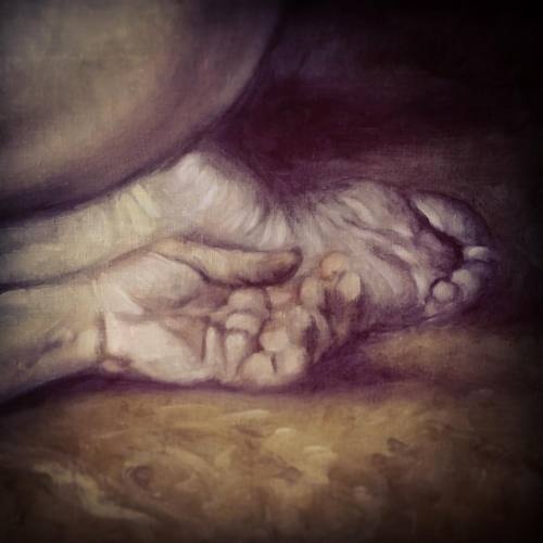 Bout des doigts&hellip; #polpastrelli #fingertips #mano #piede #hand #foot #oilpainting #infieri