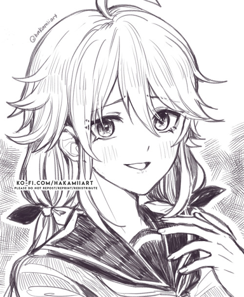 Sketch Commission from Ko-fi ! u v u )Caffenaite me ( ´･ω･`)_且~https://ko-fi.com/hakamiiart OC Anast