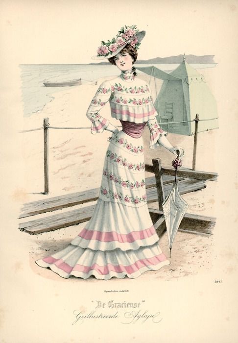 The Me I Saw | Seaside dress fashion plate, 1901, Netherlands.