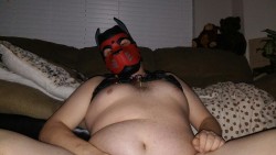 heropup-kain:  Nasty Pig Pup Kain #newgear  Pup&rsquo;s showing off his new gear *wags*