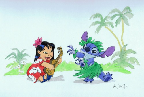 Lilo & Stitch drawings by Lilo’s supervising animator Andreas Deja