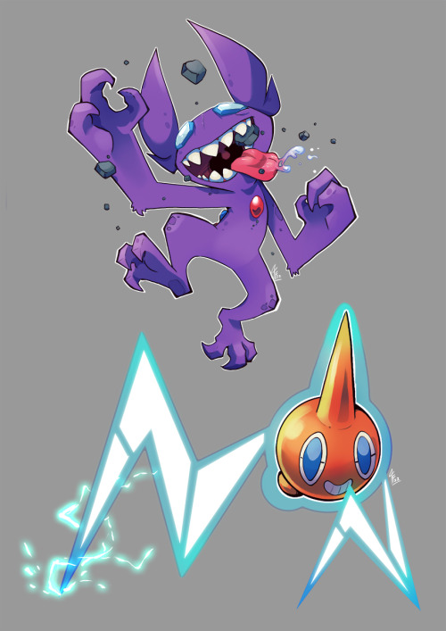 Sableye and rotom I did to practice using cintiq 16. I&rsquo;m pleasantly surprised how natural 