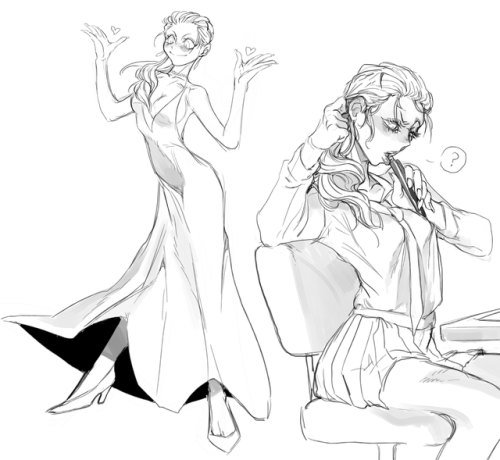 orangejuicex3-mieoi:i rly wanted to draw chinatsu from ballroom e youkoso so I DID LMAOO i drew her in a random ballroom dress for noew but ill do her signature one later on 