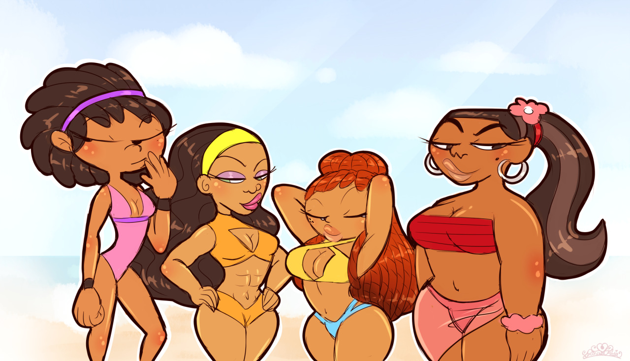 princesscallyie:    A commission of some sexy black ladies, Cree, Valerie, black!Prinny,