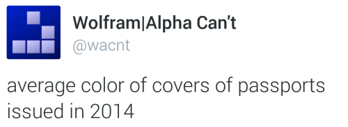 gods-oats: gods-oats: ryanandmath: One of my new favorite twitter accounts: Wolfram|Alpha Can’