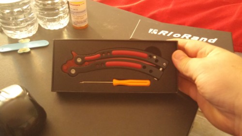 Birthday Gift to myself~ RioRand Butterfly knife trainer (Dull blade)Gonna have fun with this! (I might upload or link to my unboxing video of this later) 