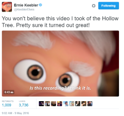 toytowns: grawly:  I usually don’t give a shit about brand accounts but Keebler’s is really nice because its basically their mascot trying to figure out how technology works and it’s super sweet.  he’s an old little man elf and this warms my heart