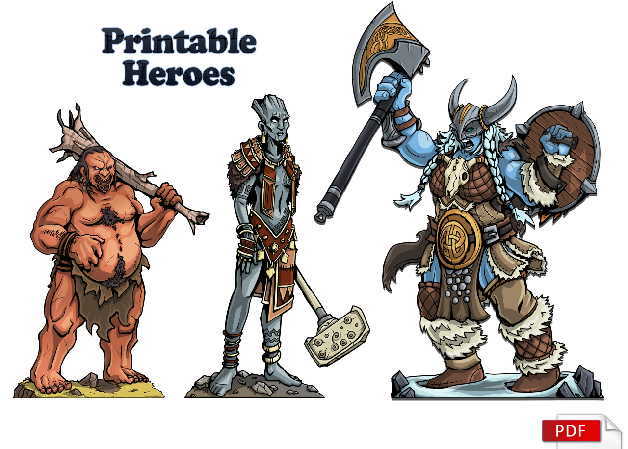 Printable Heroes August S Set Of Free Paper Miniatures Are