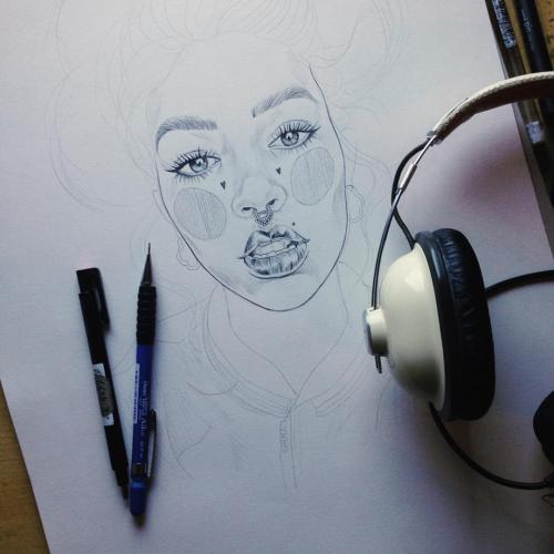 #WIP #Lizclements #Lizclementsillustration #Lsbeth #Portrait #Art #Artist #FemalePortrait #Illustrat