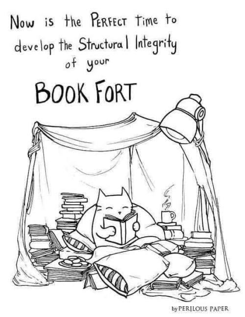 the-book-queen:  The world is on fire. Get that book fort together!