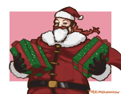 Santa Oliver I drew for  a Secret Santa gift, Merry Christmas and Happy Holidays from the most 