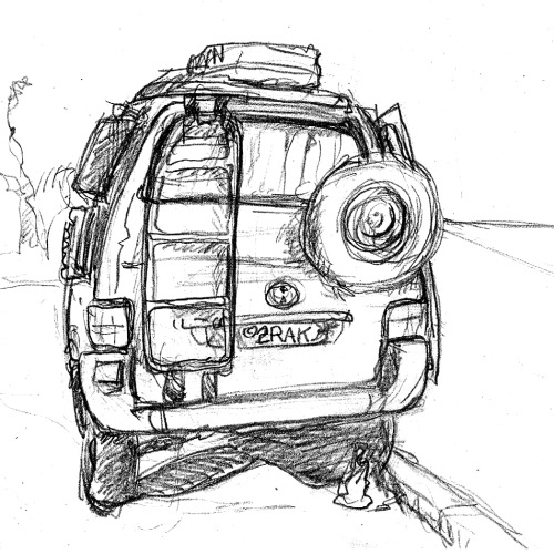 a vw t4 near the beach, wip, croquisinked and color tomorow