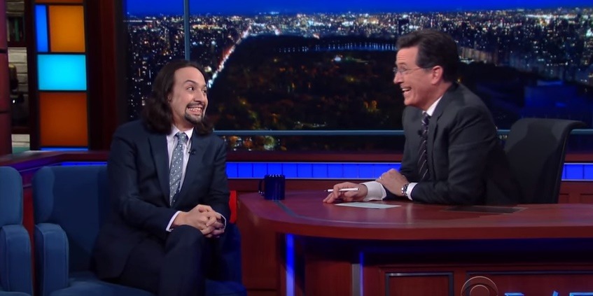spoopy-skeletoons: Lin-Manuel Miranda’s face when showing clips from Hamilton on
