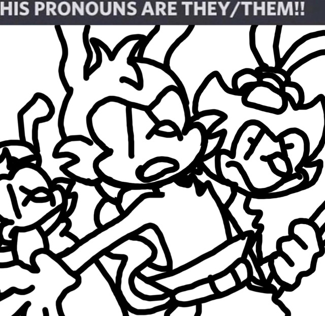 guess nonbinary wakko is cannon now  #god i love this meme  #it gives off such older ally family member trying their best to be supportive vibes #animaniacs#wakko warner#yakko warner#dot warner#yakko#wakko#dot#my art#shitpost art