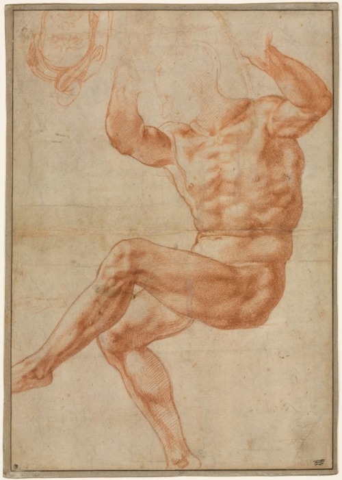 Michelangelo BuonarrotiStudy for the Nude Youth over the...