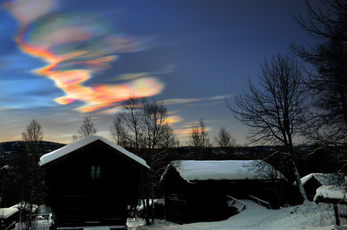 Polar stratospheric clouds or PSCs, also known as nacreous clouds, are clouds in the winter polar st