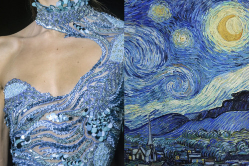 Match #440Details at Zuhair Murad Haute Couture Spring 2019 | Starry Night (detail) by Vincent van G