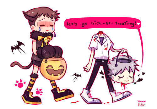 reddwinters:  Happy Halloween everyone! Here’s a spoopy collab between the very talented Khee 