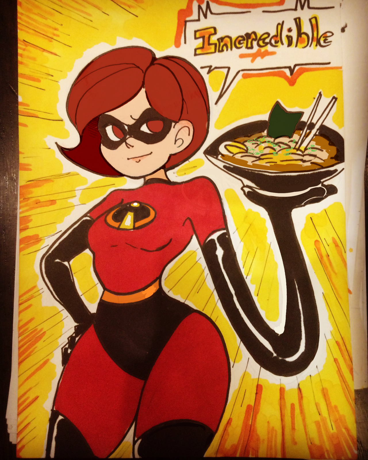 camalilium:  I always leave drawings whenever I visit my fave ramen place :&gt;