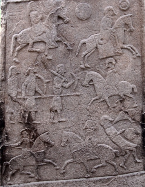 Battle of Dun Nechtain (May 20th 685) - A Pictish stone at Aberlemno Church yardRelief is thought to