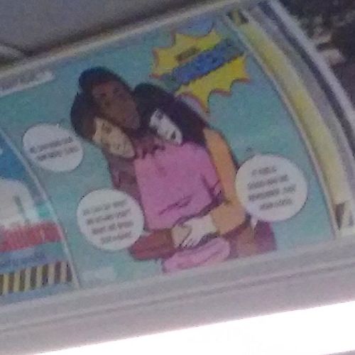 I love the #PSAs that #RTS puts on their buses. Here you see an #interracial #polyamorous #polycule 