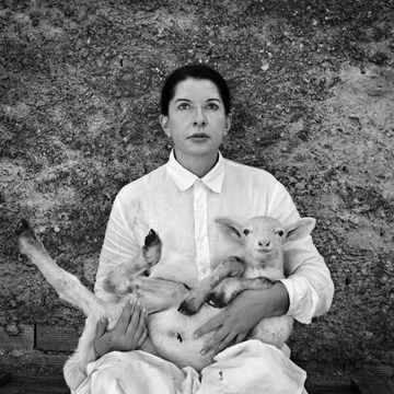 sne:  subwaytiles:  Marina ABRAMOVICPortrait with Lamb (white and black) 2010from