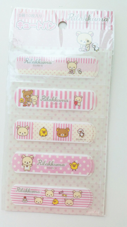 tartkiss:  rilakkuma bandaids i purchased in kiddy land! * U *  