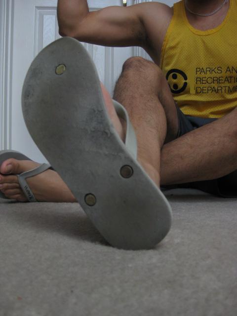 fuckyeahmalefeet: Another email submission from the friendly gentleman. Hot size 12 feet in flip flo