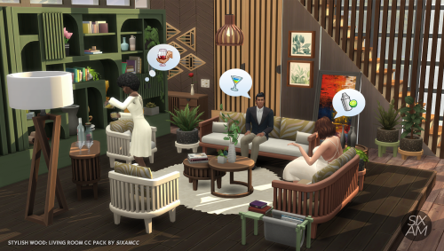 imfromsixam: Stylish-Wood CC PACK: Part 1 - Living Room Hi everybody! I am very excited to share wit