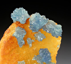 fuckyeahmineralogy:  Scorodite with Quartz;