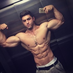 flex4mebigguy:  My Goal…28&quot; waist and 28&quot; Biceps   Tower over the beta cucks